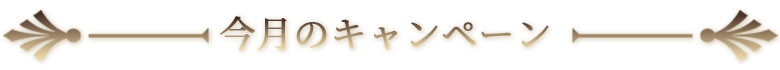 今月のキャンペーン